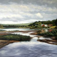 Glåmos met rivier de Glåma (Noorwegen)