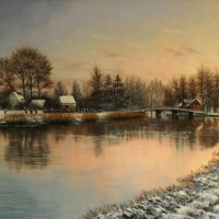 Kortlandse brug met het oude ijsclubgebouw