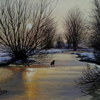 Winterlandschap in de Alblasserwaard (Wijngaarden)
